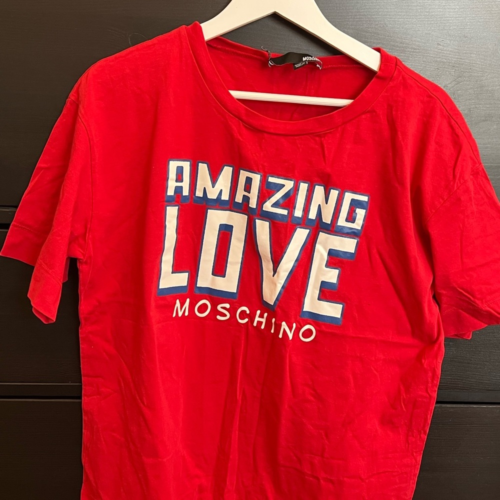 Moschino Red Amazing Love Short Sleeve Tee